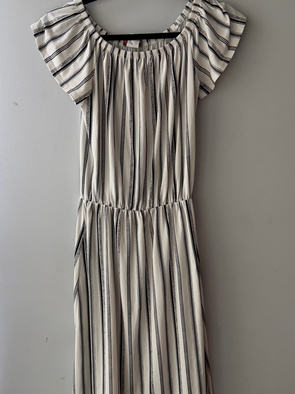 Striped White and Black Maxi Dress - Women's